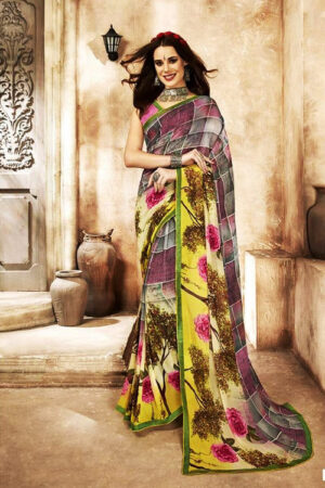 Geogette_saree_Floral_Print